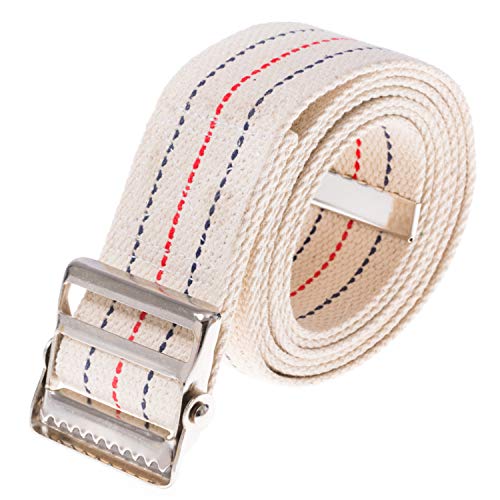 COW&COW Transfer and Gait Belt inch   Transfer Walking and Standing Assist Aid For Caregiver Nurse Therapist inches  with Metal Buckle(Beige)