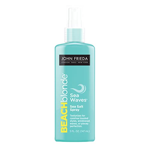 John Frieda Beach Blonde Sea Waves Salt Spray, Wave Texturizing Spray, with Natural Sea Salt to Enhance Wavy Hair for Tousled Volume, Ounce