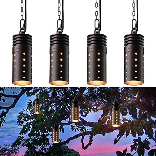 LEONLITE Low Voltage Hanging Lights Outdoor, LED Landscape Pendant Lights, UL Listed, V Hanging Tree Light for Gazebo, Pergola, Garden, Aluminum, IP, K Soft White, Oil Rubbed 