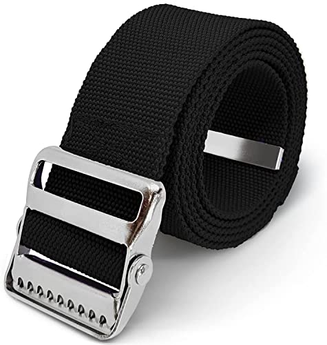 LiftAid Transfer and Gait Belt Inch with Metal Buckle and Loop   Walking, Standing and Transfer Assist Aid for Seniors, Elderly Patients, Caregiver, Nurse, Therapist (Black)