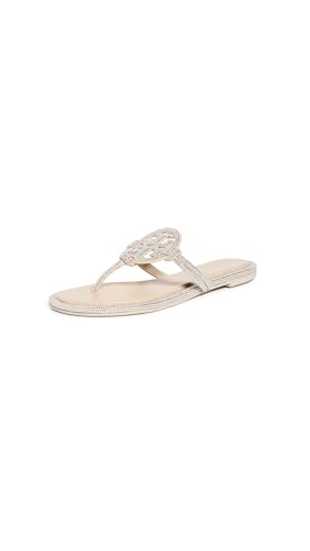 Tory Burch Women's Miller Knotted Pave Sandals, Stone Gray, Tan, edium US