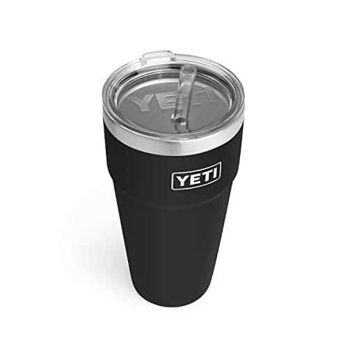 YETI Rambler oz Straw Cup, Vacuum Insulated, Stainless Steel with Straw Lid, Black