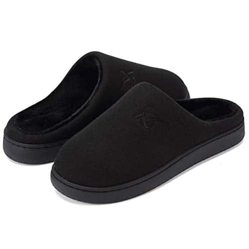 landeer Women's and Men's Memory Foam Slippers Casual House Shoes (AllBlack,Womenen)