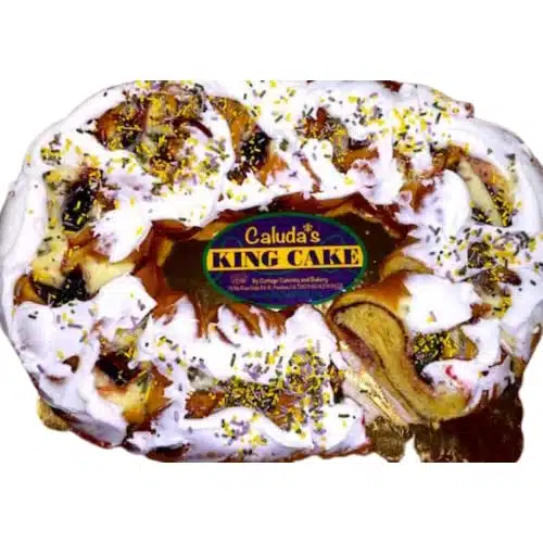 Caluda's Praline Filled King Cake with Icing and Sugar on the Side   Indulge in the Sweet, Gooey Deliciousness of this Amazing King Cake (Pack of )